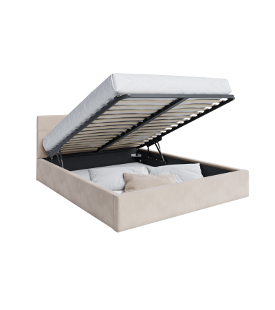 Lit Coffre Rina 180x200 en Velours – Confort et Praticité pour Votre Chambre